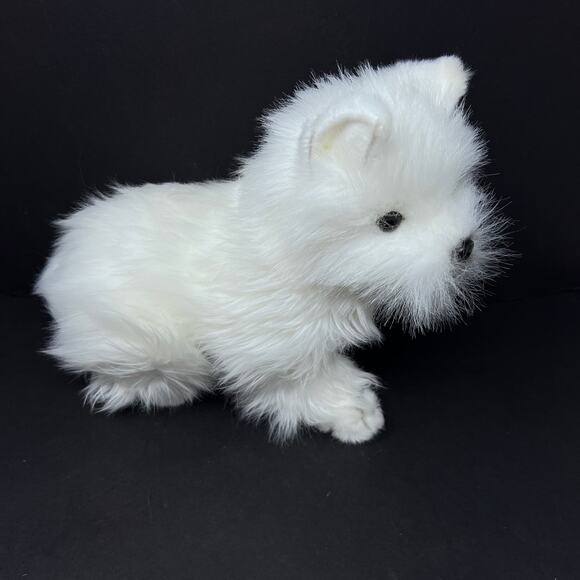 Hansa West Highland Terrier Plush Realistic White Fuzzy Puppy Dog 9" Seated